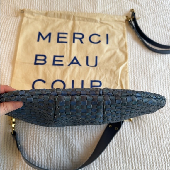 Clare V Sky Blue Woven Moyen Messenger - Picture 6 of 6